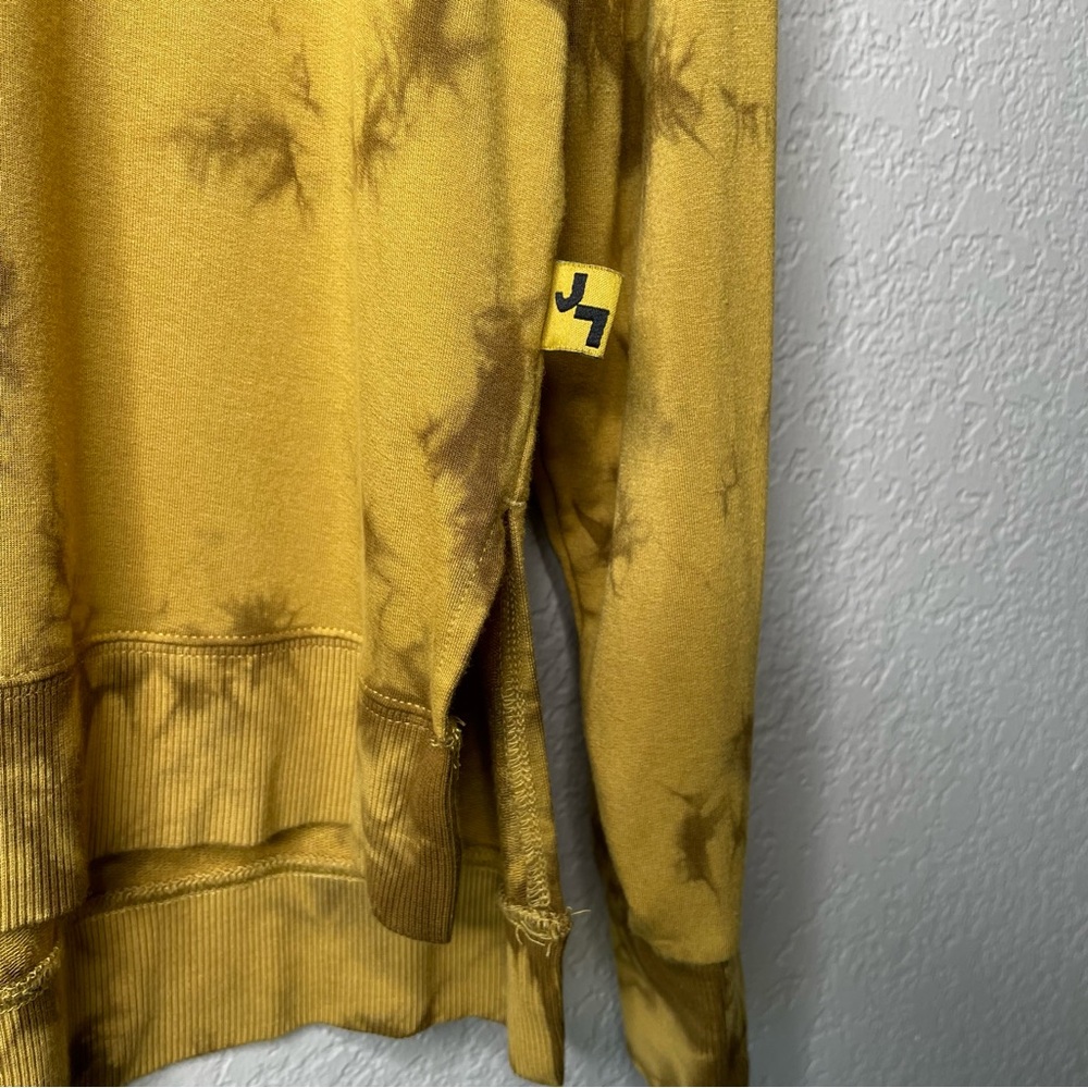 JoyLab Women's Soft Lightweight Sweatshirt Tie Dye Pattern Mustard Yellow - Picture 7 of 12